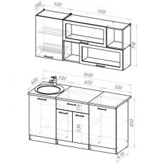 Кухонный гарнитур Паола стандарт 1600 мм в Тавде - tavda.mebel24.online | фото 2