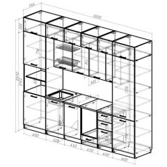 Кухонный гарнитур Сапфир 2 экстра 3000 мм в Тавде - tavda.mebel24.online | фото 2