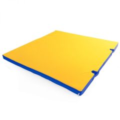 Мат гимнастический 1х1х0,05м с вырезом под стойки цв. синий-желтый в Тавде - tavda.mebel24.online | фото 1