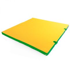 Мат гимнастический 1х1х0,05м с вырезом под стойки цв. зеленый-желтый в Тавде - tavda.mebel24.online | фото 1