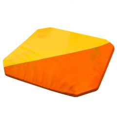 Мат гимнастический 1,3x1,3x0,05м складной скошенные углы цв.оранжевый-желтый в Тавде - tavda.mebel24.online | фото 1