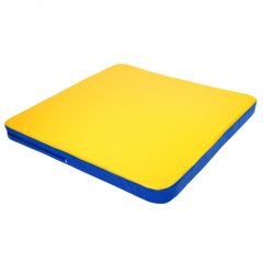 Мат гимнастический 1,36х1,36х0,08м складной закругленные углы цв. синий-желтый (для ДСК Игрунок) в Тавде - tavda.mebel24.online | фото