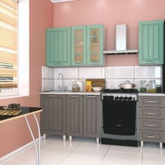 Модульная кухня Луксор серый-бирюза в Тавде - tavda.mebel24.online | фото