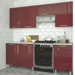 Модульная кухня Танго бордо в Тавде - tavda.mebel24.online | фото