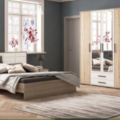 Модульная Спальня Соната (Белый/Дуб сонома) в Тавде - tavda.mebel24.online | фото