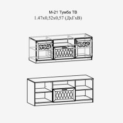 Париж №21 Тумба ТВ (ясень шимо свет/серый софт премиум) в Тавде - tavda.mebel24.online | фото 2