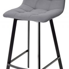 Полубарный стул CHILLI-QB SQUARE серый #27, велюр / черный каркас (H=66cm) М-City в Тавде - tavda.mebel24.online | фото