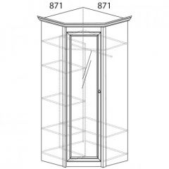 Шкаф угловой №641 "Флоренция" Фасад глухой (угол 871*871) Дуб оксфорд в Тавде - tavda.mebel24.online | фото 2