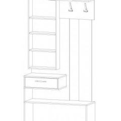 ИНФИНИТИ Прихожая секция с зеркалом (Дуб вотан/белый) в Тавде - tavda.mebel24.online | фото 2