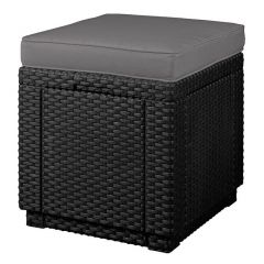 Пуфик Куб с подушкой (Cube with cushion) графит - прохладный серый в Тавде - tavda.mebel24.online | фото
