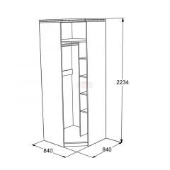 Шкаф 1-но дверный угловой Ольга-13 (840*840) в Тавде - tavda.mebel24.online | фото 2