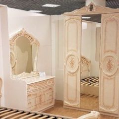 Шкаф 3-х дверный с зеркалами (01.143) Роза (беж) в Тавде - tavda.mebel24.online | фото 3