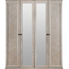 Шкаф 4-х створчатый (1+2+1) с зеркалом Афина (крем корень) в Тавде - tavda.mebel24.online | фото