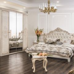 Шкаф 4-х створчатый (1+2+1) с Зеркалом "Патрисия" (крем) в Тавде - tavda.mebel24.online | фото 3