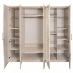 Шкаф 5-ти ств с зеркалами Мокко (бежевый) в Тавде - tavda.mebel24.online | фото 2