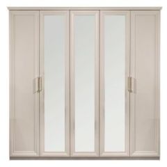 Шкаф 5-ти ств с зеркалами Мокко (бежевый) в Тавде - tavda.mebel24.online | фото 3