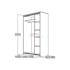 МИРАЖ 10.2 (620) Шкаф для платья и белья в Тавде - tavda.mebel24.online | фото 2
