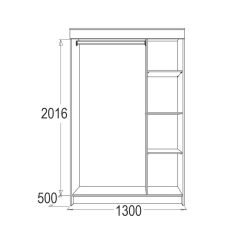 МИРАЖ 11 (1300) Шкаф для платья и белья в Тавде - tavda.mebel24.online | фото 2