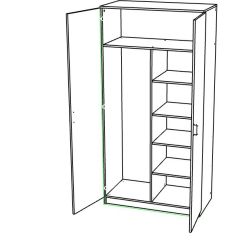 Шкаф двухдверный распашной в Тавде - tavda.mebel24.online | фото