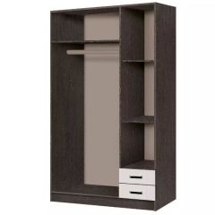Шкаф распашной Эконом (Венге/Дуб Белфорд) в Тавде - tavda.mebel24.online | фото 2