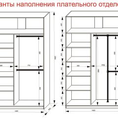 Шкаф-купе 1400 серии SOFT D8+D2+B2+PL4 (2 ящика+F обр.штанга) профиль «Графит» в Тавде - tavda.mebel24.online | фото 7