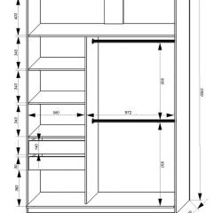 Шкаф-купе 1600 серии SOFT D8+D2+B2+PL4 (2 ящика+F обр.штанга) профиль «Графит» в Тавде - tavda.mebel24.online | фото 2