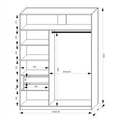 Шкаф-купе 1700 серии NEW CLASSIC K3+K3+B2+PL1 (2 ящика+1 штанга) профиль «Капучино» в Тавде - tavda.mebel24.online | фото 3