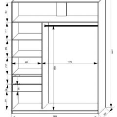 Шкаф-купе 1800 серии SOFT D1+D3+B2+PL1 (2 ящика+1штанга) профиль «Графит» в Тавде - tavda.mebel24.online | фото 3