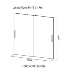 Шкаф-купе №19 Серия 3 Квадро (1700) Ясень Анкор светлый в Тавде - tavda.mebel24.online | фото 5