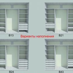 Шкаф-купе 1950 серии SILVER S3+S1+S3Z B22+PL2 (по 2 ящика лев/прав+1штанга+1 полка) профиль «Серебро» в Тавде - tavda.mebel24.online | фото 5