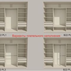 Шкаф-купе 2100 серии SOFT D7+D3+D3+B22+PL4 (по 2 ящика лев/прав+2штанги) профиль «Капучино» в Тавде - tavda.mebel24.online | фото 6