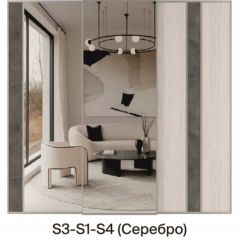 Шкаф-купе 2250 серии SILVER S5+S1+S5 B22+PL2 (по 2 ящика лев/прав+1 штанга+1 полка) профиль «Серебро» в Тавде - tavda.mebel24.online | фото 8