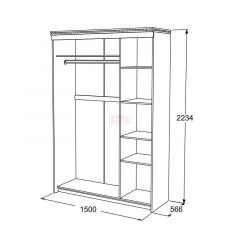 Шкаф-купе 3-х дверный Ольга-13 (1500) в Тавде - tavda.mebel24.online | фото 2