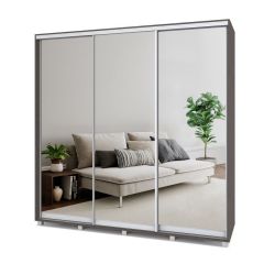 МАРТИН Шкаф-купе с зеркалами Анкор темный (2200*450) М423 в Тавде - tavda.mebel24.online | фото