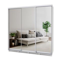МАРТИН Шкаф-купе с зеркалами Шимо светлый (2200*450) М423 в Тавде - tavda.mebel24.online | фото