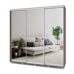 МАРТИН Шкаф-купе с зеркалами Шимо темный (2200*450) М423 в Тавде - tavda.mebel24.online | фото