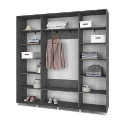 МАРТИН Шкаф-купе с зеркалом Камень темный (2200*450) М422 в Тавде - tavda.mebel24.online | фото 2