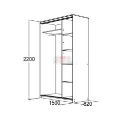 МИРАЖ 15.1 (620) Шкаф для платья и белья в Тавде - tavda.mebel24.online | фото 2