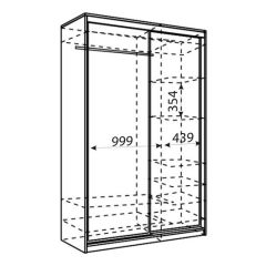 Шкаф-купе Рене 1500 вариант 7 (Тройной ЛДСП/Тройной ЛДСП) в Тавде - tavda.mebel24.online | фото 2