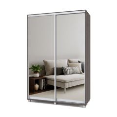РОЛАНД Шкаф-купе с зеркалами Анкор темный (450*1500) Р453 в Тавде - tavda.mebel24.online | фото 2