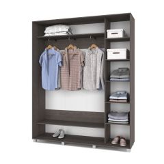 РОЛАНД Шкаф-купе с зеркалами Анкор темный (450*1800) Р483 в Тавде - tavda.mebel24.online | фото 2