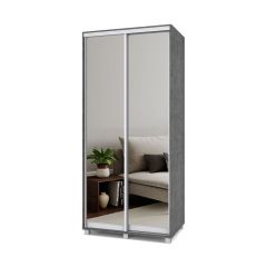 РОЛАНД Шкаф-купе с зеркалами Камень темный (450*1000) Р403 в Тавде - tavda.mebel24.online | фото
