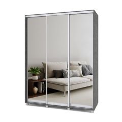 РОЛАНД Шкаф-купе с зеркалами Камень темный (450*1700) Р473 в Тавде - tavda.mebel24.online | фото
