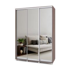 РОЛАНД Шкаф-купе с зеркалами Шимо темный (600*1600) Р663 в Тавде - tavda.mebel24.online | фото