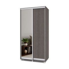 РОЛАНД Шкаф-купе с зеркалом Анкор темный (450*1100) Р412 в Тавде - tavda.mebel24.online | фото