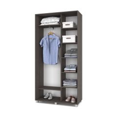 РОЛАНД Шкаф-купе с зеркалом Анкор темный (450*1100) Р412 в Тавде - tavda.mebel24.online | фото 2