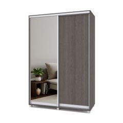РОЛАНД Шкаф-купе с зеркалом Анкор темный (450*1500) Р452 в Тавде - tavda.mebel24.online | фото 2