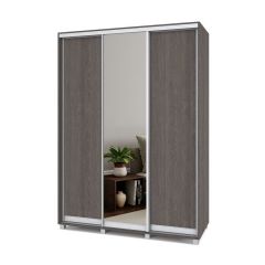 РОЛАНД Шкаф-купе с зеркалом Анкор темный (600*1700) Р672 в Тавде - tavda.mebel24.online | фото
