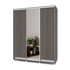 РОЛАНД Шкаф-купе с зеркалом Анкор темный (600*1800) Р682 в Тавде - tavda.mebel24.online | фото