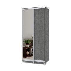 РОЛАНД Шкаф-купе с зеркалом Камень темный (450*1000) Р402 в Тавде - tavda.mebel24.online | фото 2